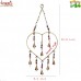 Golden Wrought Iron Hanging Heart Wind Chime with Colorful Beads