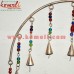 Handmade Arch Type Rustic Vintage Upcycled Cow Bell Wind Chimes With Colorful Glass Beads