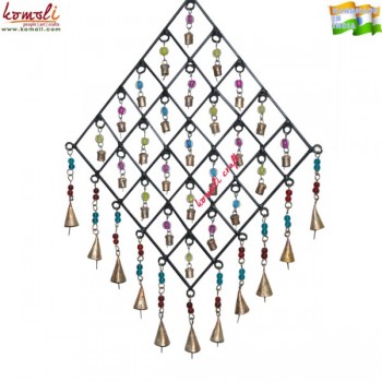 Over Size Diamond Geometrical Wrought Iron Wind Chime Decoration