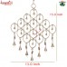 Large Golden Geometrical Shape Wrought Iron Wind Chime Hanging with Indian Rustic Bells