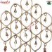 Large Golden Geometrical Shape Wrought Iron Wind Chime Hanging with Indian Rustic Bells