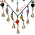 Heart in Heart Black Wrought iron Wind Chime Colorful Glass Beads Garden Decoration