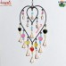 Heart in Heart Black Wrought iron Wind Chime Colorful Glass Beads Garden Decoration