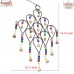 Large Dew Drop Wrought Iron Wind Chime Rustic Bells Colorful Glass Beads