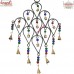Large Dew Drop Wrought Iron Wind Chime Rustic Bells Colorful Glass Beads