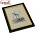 House Boat and Horizon  - Copper Wire Art Depiction