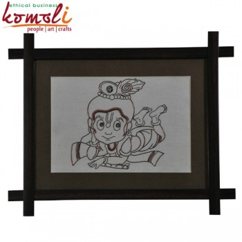 Cute Krishna - Copper Wire Handmade Art Wall Mural Decoration