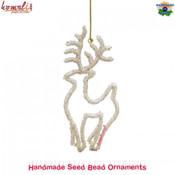 Crystal Beaded Christmas Tree Decoration Ornament Figurines Holidays Reindeer