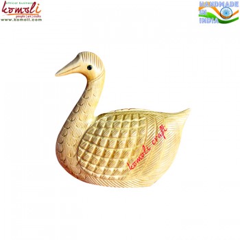 Desktop Decorative Hand Carved Wooden Duck - Small