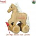 Safe and Smart - The Cutie Horse, Creative Wooden Pull Toy, Handmade, Natural Finish