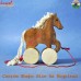 The Cutie Horse - Contrast Color - Creative Wooden Pull Toy - Natural Wooden Finish