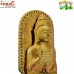 Blessing Buddha Sculpture - Indian Wood Carving Marvel - Single Piece Wooden Sculpture