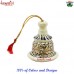 Golden Cream Color Leaf Design Wooden Craved Hand Painted Christmas Ornaments Bell Tree Decoration