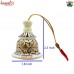 Golden Cream Color Leaf Design Wooden Craved Hand Painted Christmas Ornaments Bell Tree Decoration