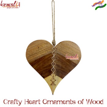 Handcrafted Stylish Wooden Carved Heart Ornaments Wall Home Patio Decoration