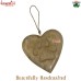 Hand Carved Solid Wood Dog Paw Heart Memorial Ornament Home Decor