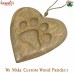 Hand Carved Solid Wood Dog Paw Heart Memorial Ornament Home Decor