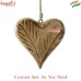 Hand Carved Solid Wood Heart Ornaments, Custom Sizes Designs