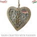 Hand Crafted Distressed Carved Wooden Heart Ornaments, Customization Available