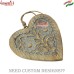 Hand Crafted Distressed Carved Wooden Heart Ornaments, Customization Available