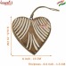 Wooden Carved Heart Ornament, White Patina, Distressed Finish