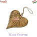 Handcrafted carved solid wood hanging heart ornaments, custom wooden heart decor