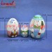 Hand Painted Wooden Nesting Easter Eggs - Cute Puppy Family