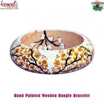 Evening Shades of Fantastic Brown - Cheerful Hand Painted Wooden Bracelet Bangles