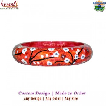 Nature At Its Best - Hand Painted Wooden Bracelet Bangle