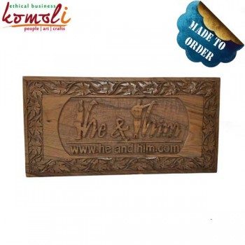 Finest Hands - Custom Made Walnut Wooden Name Plaque - Many and Any Size