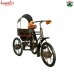 Metal Iron Art Craft Curio Black Miniature Cycle Rickshaw for Home Decoration