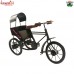 Metal Iron Art Craft Curio Black Miniature Cycle Rickshaw for Home Decoration