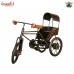 Metal Iron Art Craft Curio Black Miniature Cycle Rickshaw for Home Decoration