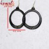 Black Metal Silver Inlay Ring Earrings (Small) - Image 5