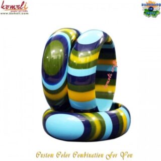 Resin Layer Bangle Green Blue
